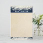 Persoonlijke elegante Abstracte kant en parels Briefpapier (Staand voorkant)