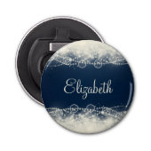 Persoonlijke elegante Abstracte kant en parels Button Flesopener (Voorkant)