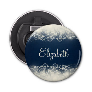 Persoonlijke elegante Abstracte kant en parels Button Flesopener