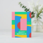 Persoonlijke Elegante Abstracte Kleur Kunst Verjaa Briefkaart (Staand voorkant)