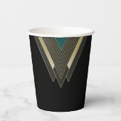 Persoonlijke Elegante Art Deco Bruiloft Papieren Bekers (Achterkant)