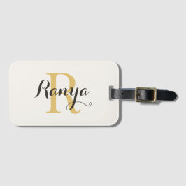 Persoonlijke Elegante Bagage Label - Gouden Monogr