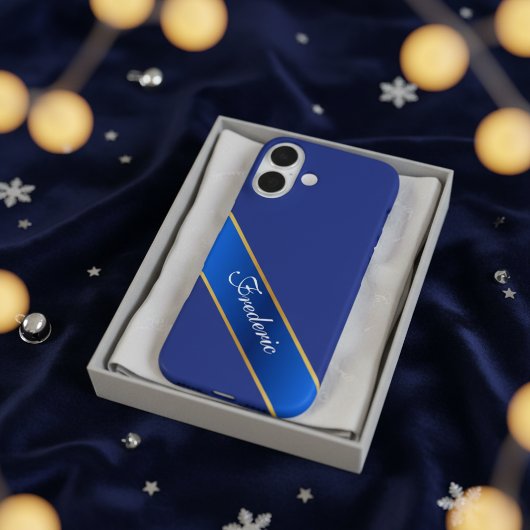 Persoonlijke Elegante Blauwe & Gouden iPhone Hoesj Case-Mate iPhone Case