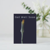 Persoonlijke Elegante Bloem op Zwarte 'Get Well' Briefkaart (Staand voorkant)
