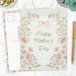 Persoonlijke Elegante Bloemige Gelukkige Moederdag Briefkaart