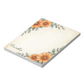 Persoonlijke Elegante Bloemige Herfst Notitieblok  (Linkerzijde)