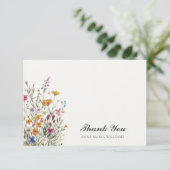 Persoonlijke Elegante Boho Chic Bloemen Bedankkaart (Staand voorkant)