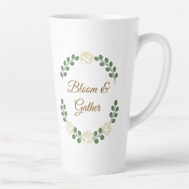 Persoonlijke Elegante Botanische Tuinfeestkrans Latte Mok