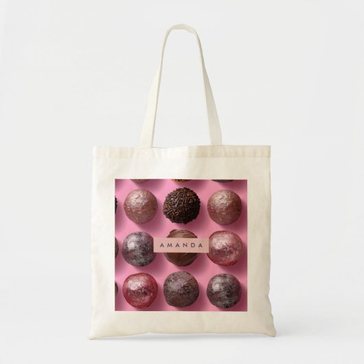 Persoonlijke Elegante Chocolade Truffel Tote Bag (Voorkant)