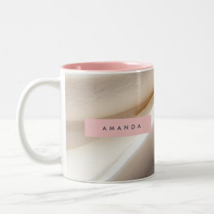 Persoonlijke Elegante Crème Werveling Minimalistis Tweekleurige Koffiemok