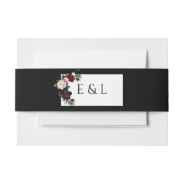 Persoonlijke Elegante Donkere Bloemen Bruiloftsinv Uitnodigingen Wikkel