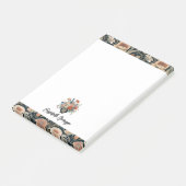 Persoonlijke Elegante Donkere Bloemen Post-it® Notes (Schuin)