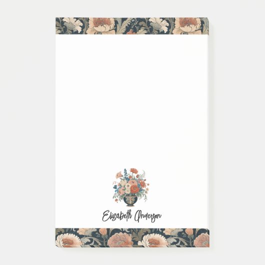 Persoonlijke Elegante Donkere Bloemen Post-it® Notes (Voorkant)
