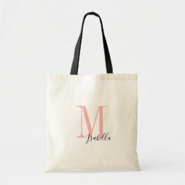 Persoonlijke elegante eenvoudige naam en monogram tote bag