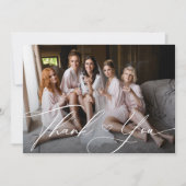 Persoonlijke Elegante Foto Bruidsmeisje Bedankkaart (Voorkant)