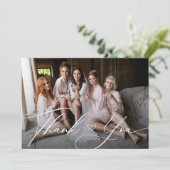 Persoonlijke Elegante Foto Bruidsmeisje Bedankkaart (Staand voorkant)