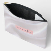 Persoonlijke Elegante Glans Witte Satijn Etui (Open)