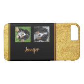 Persoonlijke elegante glitter gouden zwarte fotoco Case-Mate iPhone case (Achterkant (Horizontaal))