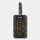 Persoonlijke Elegante Gouden Blad Bagage Label (Achterkant verticaal)