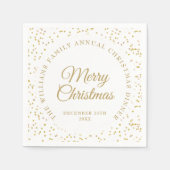 Persoonlijke Elegante Gouden Confetti Prettig Kers Servet (Voorkant)