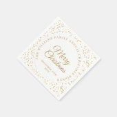 Persoonlijke Elegante Gouden Confetti Prettig Kers Servet (Hoek)