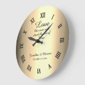 Persoonlijke Elegante Gouden Folie Bruiloft Aanden Grote Klok (Hoek)