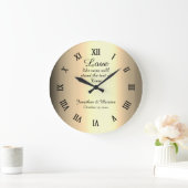 Persoonlijke Elegante Gouden Folie Bruiloft Aanden Grote Klok (Huis)