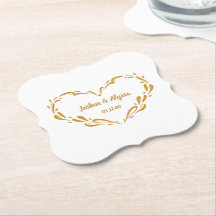 Persoonlijke Elegante Gouden Hart Bruiloft