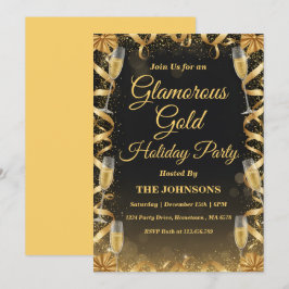 Persoonlijke Elegante Gouden Kerstfeestviering Kaart