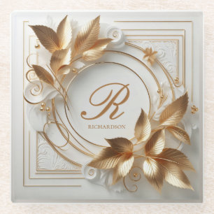 Persoonlijke Elegante Gouden Monogram Onderzetter