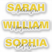 Persoonlijke Elegante Gouden Naamstickers Vinyl La Sticker (Voorkant)