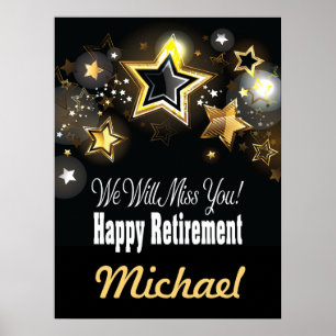 Persoonlijke Elegante Gouden Pensioen Poster