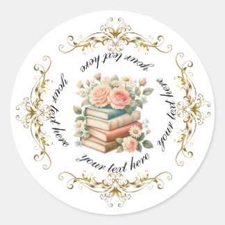 Persoonlijke Elegante Gouden Rand Sticker 
