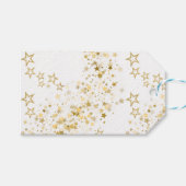 Persoonlijke Elegante Gouden Ster Kerstmis Cadeaulabel (Voorkant (Horizontaal))