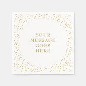 Persoonlijke Elegante Goudstof Confetti Servet (Voorkant)