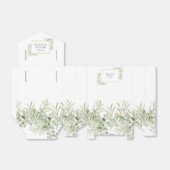 Persoonlijke Elegante Groene Bladeren Bedankdoosjes (Uitgevouwen)