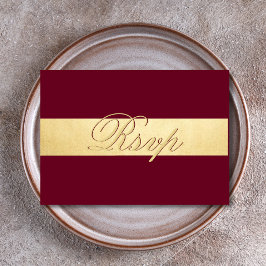 Persoonlijke Elegante Herfst Burgundy RSVP Trouw Kaartje
