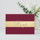 Persoonlijke Elegante Herfst Burgundy RSVP Trouwda (Staand voorkant)