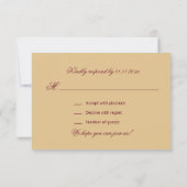 Persoonlijke Elegante Herfst Burgundy RSVP Trouwda (Achterkant)