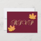 Persoonlijke Elegante Herfst Burgundy RSVP Trouwda (Voorkant)