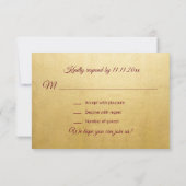 Persoonlijke Elegante Herfst Burgundy RSVP Trouwda Kaart (Achterkant)