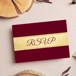 Persoonlijke Elegante Herfst Burgundy RSVP Trouwda Kaart