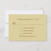 Persoonlijke elegante Herfst Rustic Wood RSVP Wedd Kaart (Achterkant)