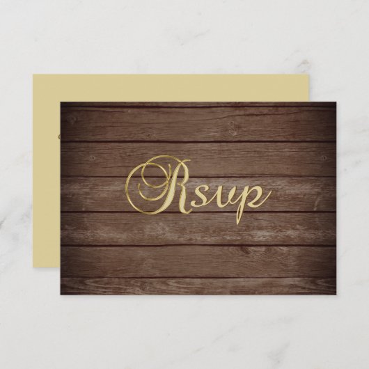 Persoonlijke elegante Herfst Rustic Wood RSVP Wedd Kaart (Voorkant / Achterkant)