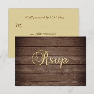 Persoonlijke Elegante Herfst Rustieke Houten RSVP Kaart