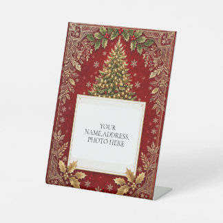 Persoonlijke Elegante Kerstgroet Reclamebord Met Voetstuk