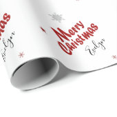 Persoonlijke elegante kerstnaam cadeaupapier (Rol Hoek)