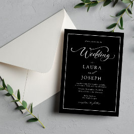 Persoonlijke Elegante Klassieke Zwarte & Witte Tro Kaart