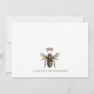 Persoonlijke Elegante Koningin Bij Kroon Logo Notitiekaartje