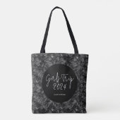 Persoonlijke Elegante Meiden Trip Nep Glitter Foli Tote Bag (Achterkant)